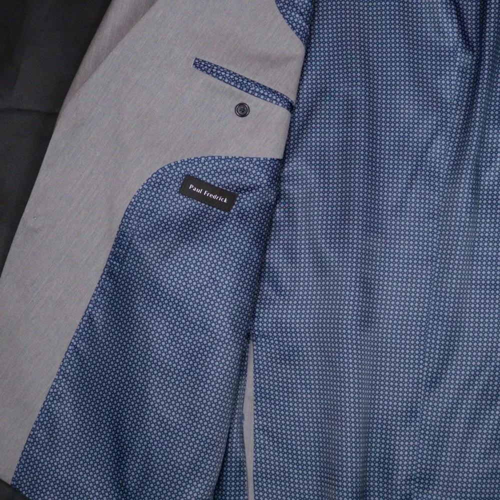 Paul Fredrick Blazer Mens 52L Grey Wool Professional Classic Fit